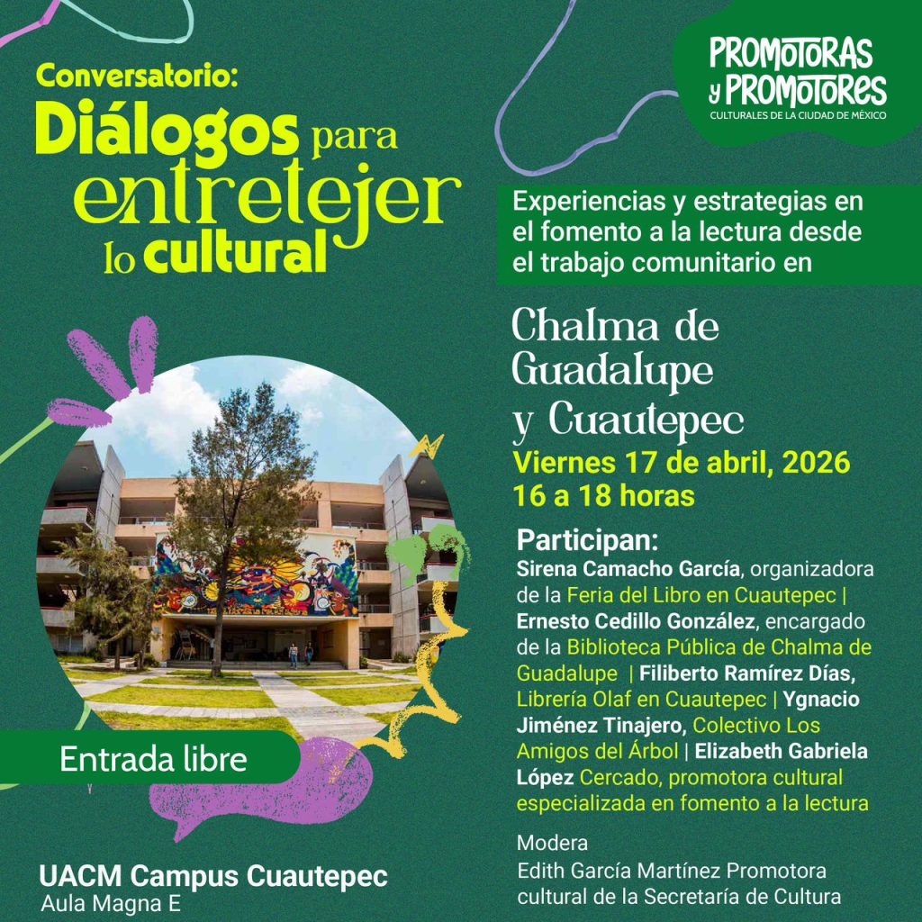 Cartel del evento de fomento a la lectura comunitaria en CDMX 2026 en la UACM Cuautepec.