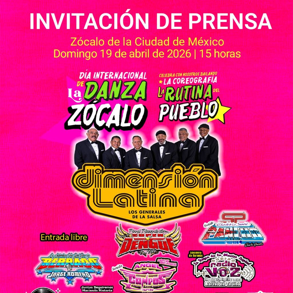 Gran evento de Baile Sonidero Zócalo 2026 con la coreografía masiva La Rutina del Pueblo en CDMX.
