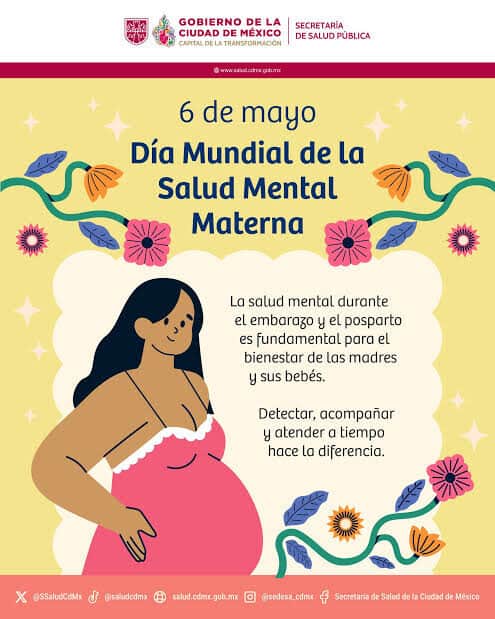 Infografía sobre Salud Mental Materna con datos de impacto.